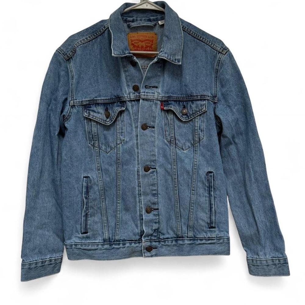 Levis Mens SnapBack Trucker Denim Jacket Medium Stonewash Blue